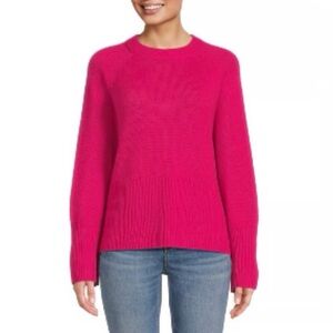 360 Cashmere Krystal Raglan Sleeve Pink Crewneck Cashmere Sweater Size Small